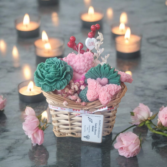 🍬💖 Candy Bloom Basket – Candles & Wax Melts | Aura’s Workshop | Rapeseed Wax | Valentine’s Gift - Auras Workshop Auras Workshop