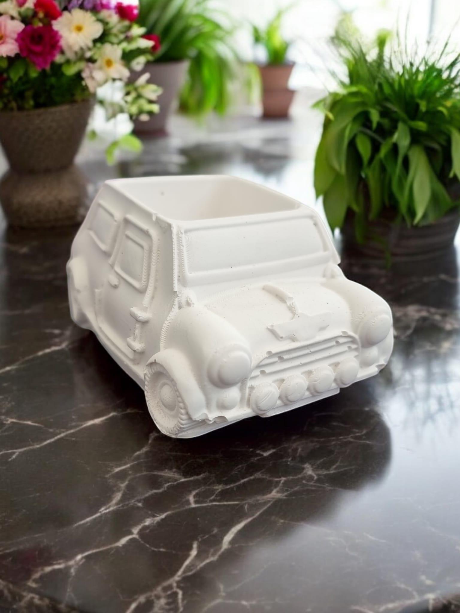 Car Pot/Plant Holder - Porcelain White - Auras Workshop Auras Workshop