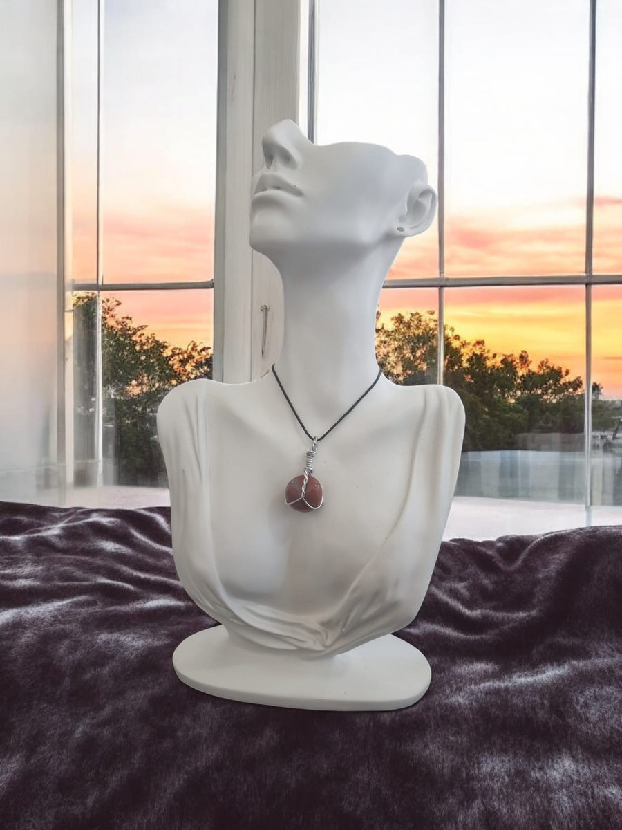 Carnelian Agate Crystal Wire Pendent