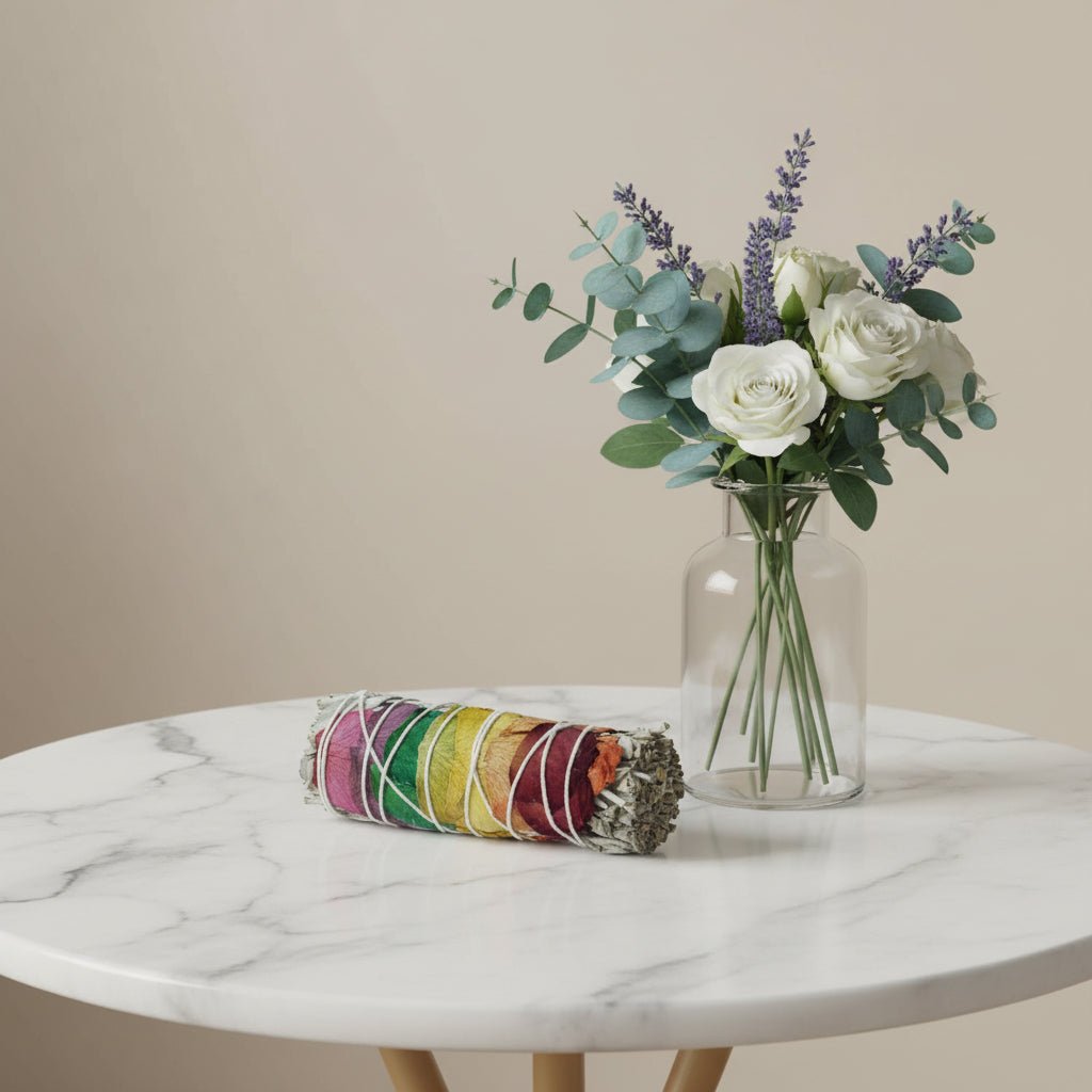 Chakra Sage Smudge Stick 4″ – Energy Cleansing & Spiritual Purification - Auras Workshop Auras Workshop