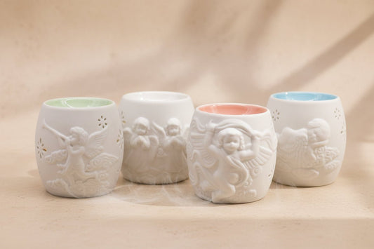 🤍✨ Cherubs Wax & Oil Burner Assort Designs | White Ceramic | Decorative Home Fragrance Burner - Auras Workshop Auras Workshop