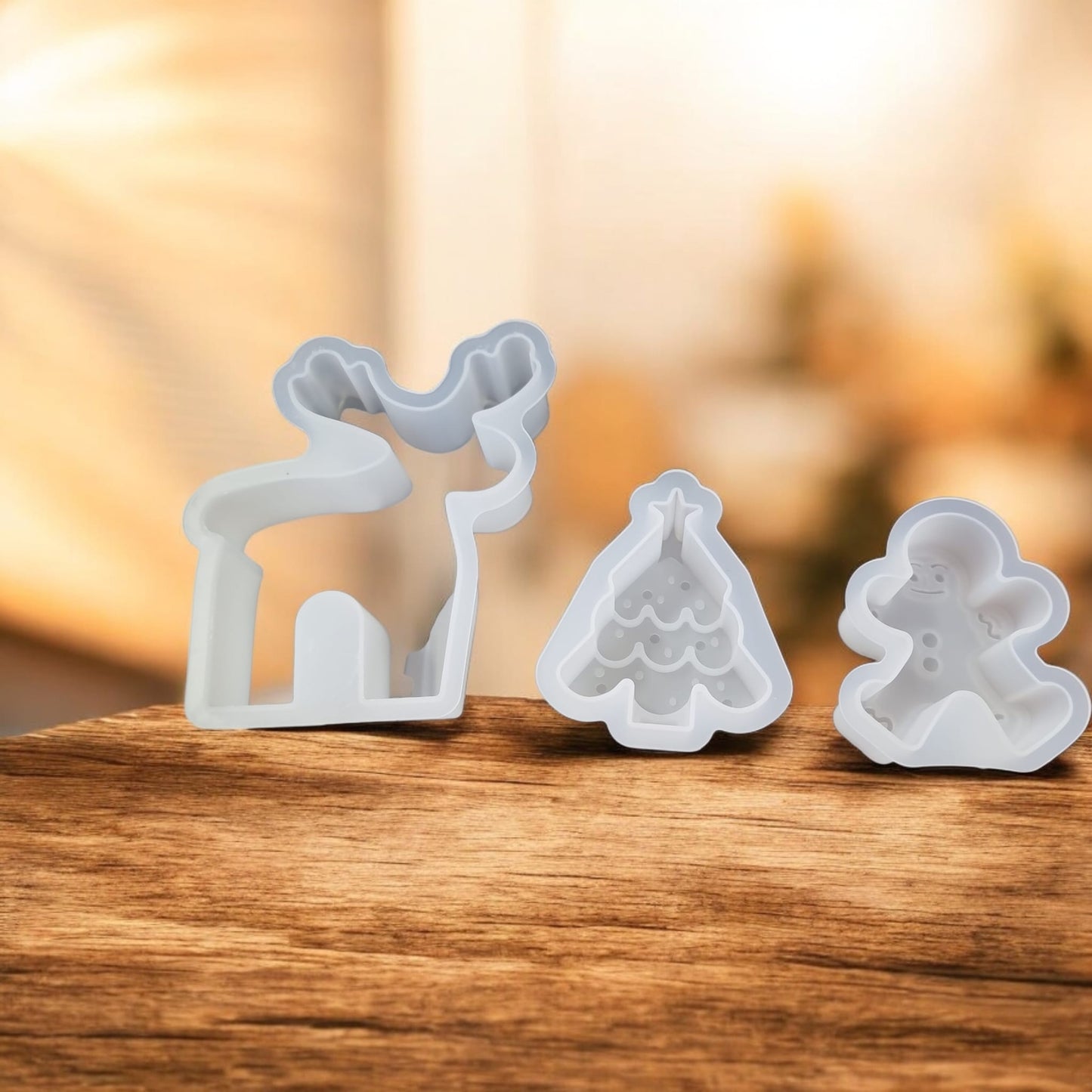 🎄 Christmas Candle Mold Set | Reindeer, Christmas Tree & Gingerbread Man Silicone Molds - Auras Workshop Auras Workshop