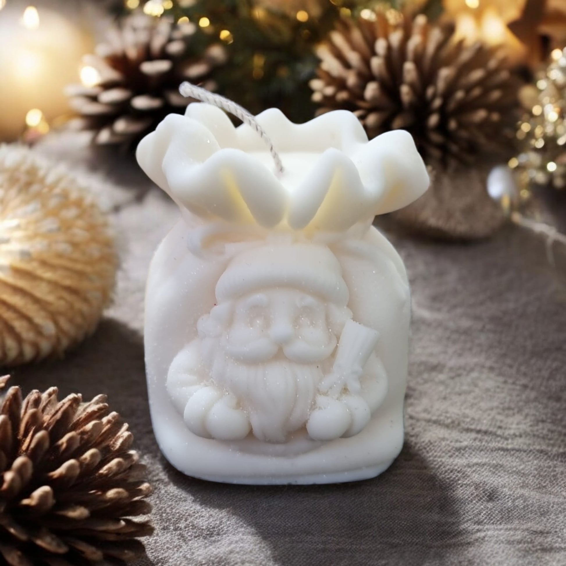 🎅❄️ Christmas Santa Sack Small Candle – Frosty Nights Scent | Handcrafted Festive Gift Candle | Aura’s Workshop - Auras Workshop Auras Workshop