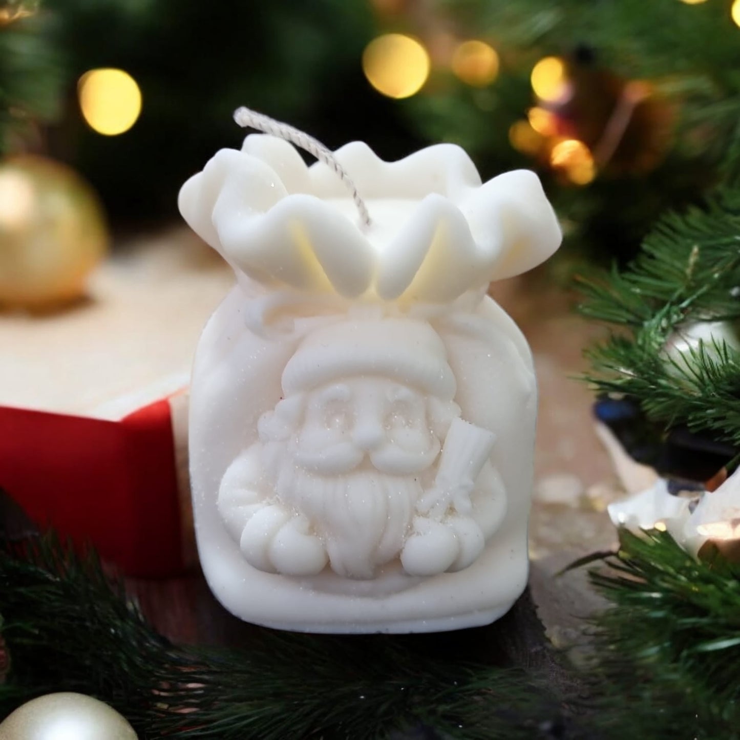 🎅❄️ Christmas Santa Sack Small Candle – Frosty Nights Scent | Handcrafted Festive Gift Candle | Aura’s Workshop - Auras Workshop Auras Workshop