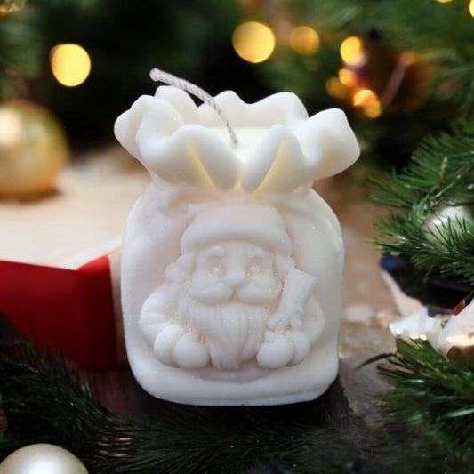 🎅❄️ Christmas Santa Sack Small Candle – Frosty Nights Scent | Handcrafted Festive Gift Candle | Aura’s Workshop - Auras Workshop Auras Workshop
