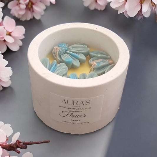 Citronella Scented Flower Candle in Vessel - Auras Workshop Auras Workshop