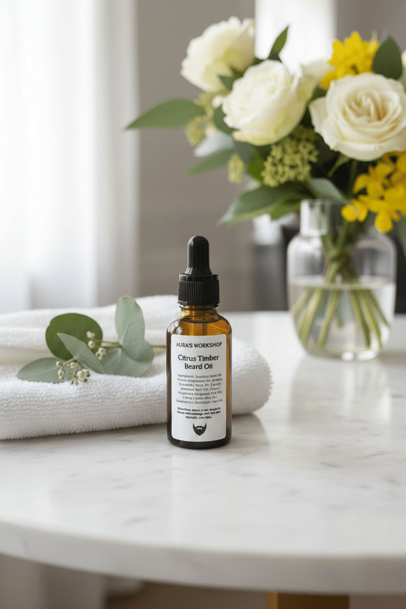 Citrus Timber Beard Oil – Refreshing Beard Oil with Bergamot, Lemon & Rosemary - Auras Workshop Auras Workshop