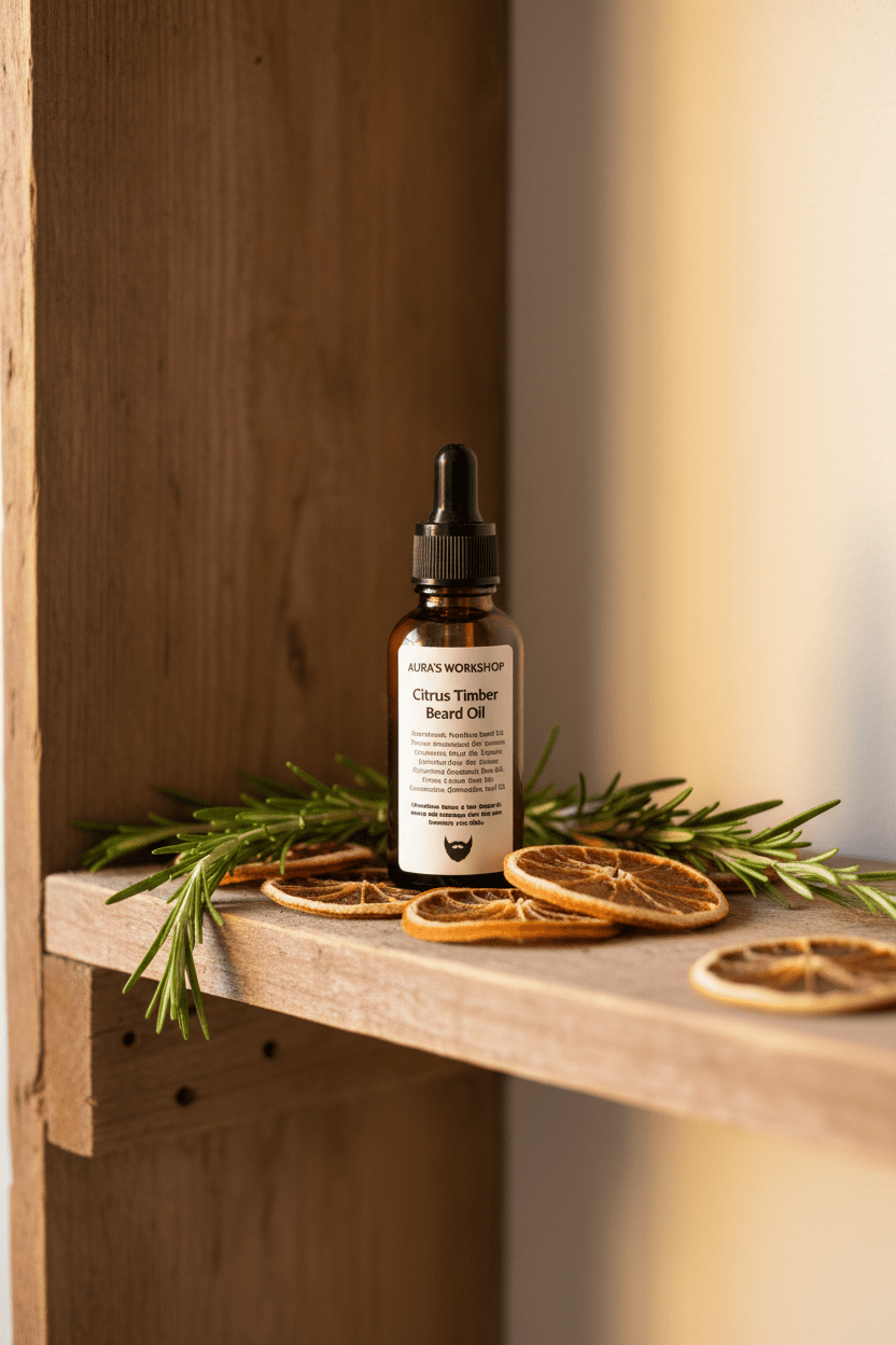 Citrus Timber Beard Oil – Refreshing Beard Oil with Bergamot, Lemon & Rosemary - Auras Workshop Auras Workshop