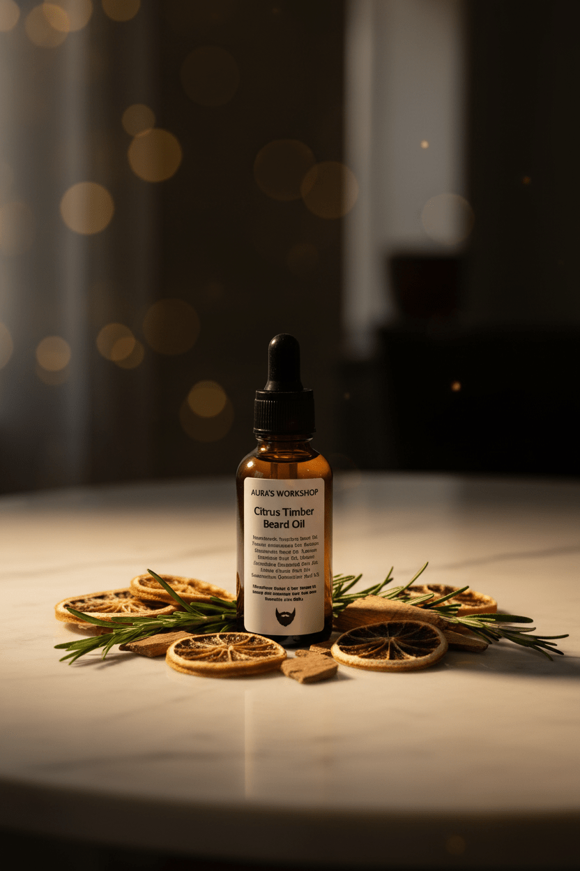 Citrus Timber Beard Oil – Refreshing Beard Oil with Bergamot, Lemon & Rosemary - Auras Workshop Auras Workshop