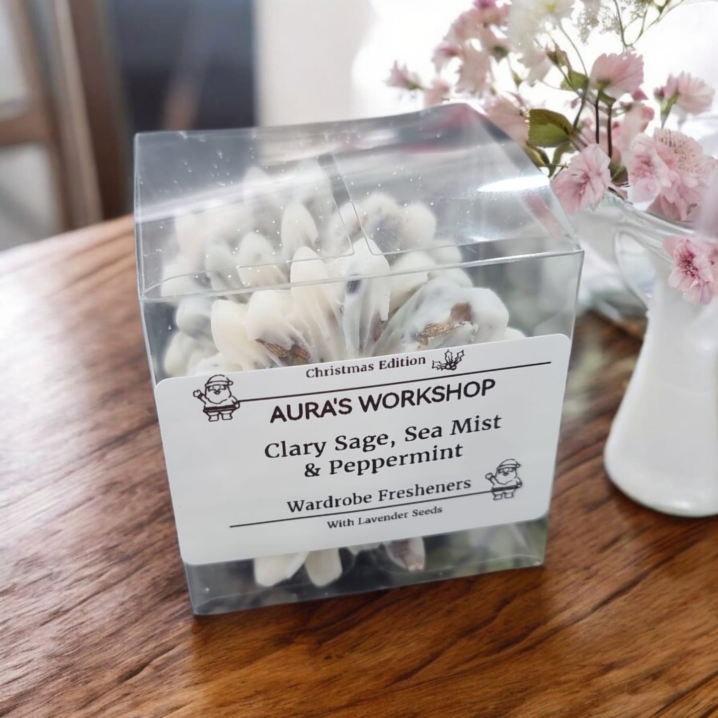 🌿 Clary Sage, Sea Mist & Peppermint Wardrobe Tablets x3 – Rapeseed Wax with Lavender Seeds | Home Edition - Auras Workshop Auras Workshop