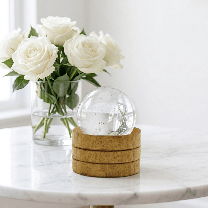 Clear Quartz Sphere 40mm with Stand