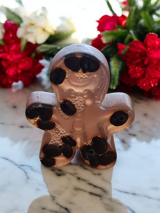 Coffee Vanilla Marzipan Scented Mr Gingerbread Man Shape Soap - Auras Workshop Auras Workshop