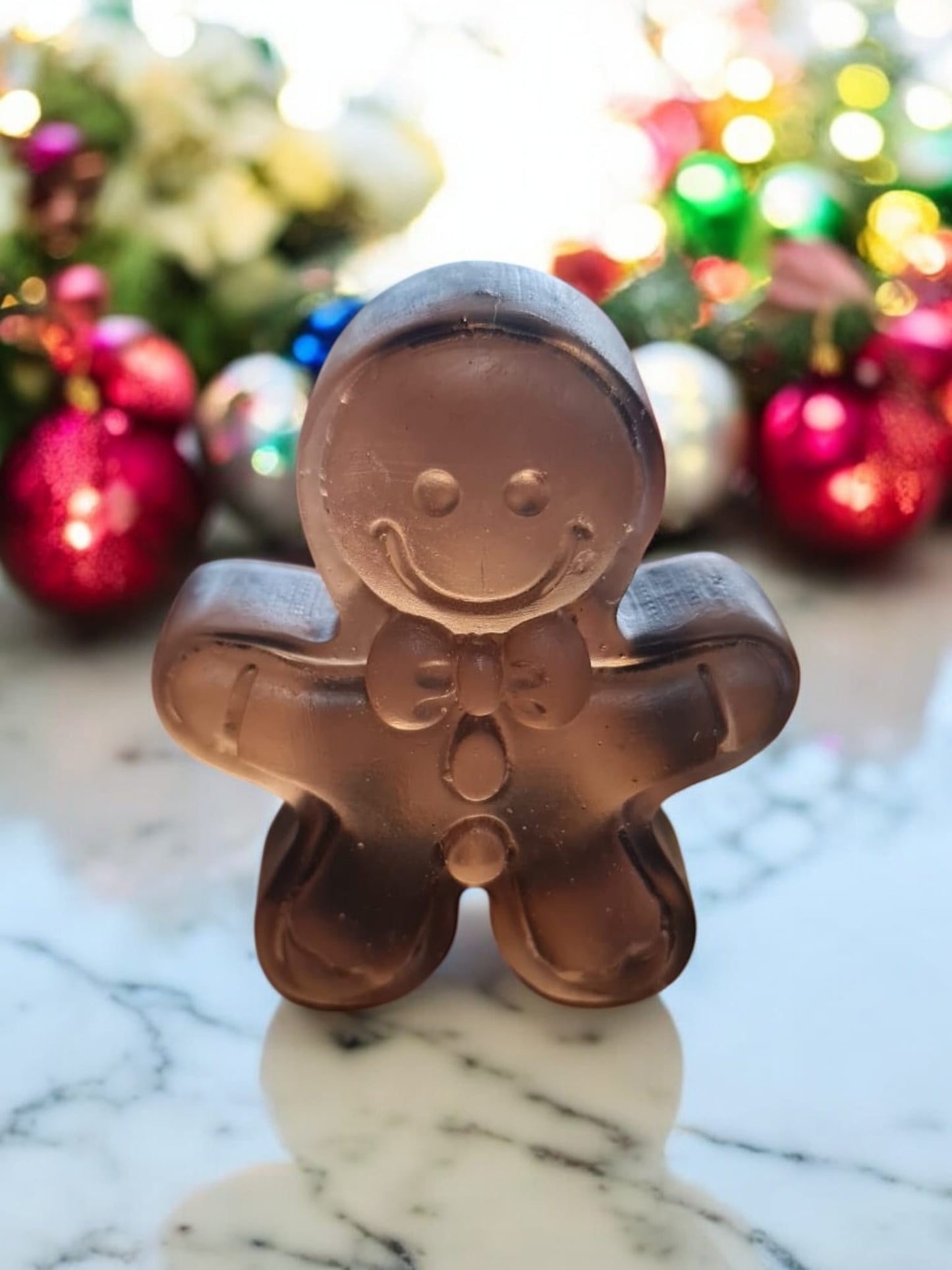 Coffee Vanilla Marzipan Scented Mr Gingerbread Man Shape Soap - Auras Workshop Auras Workshop