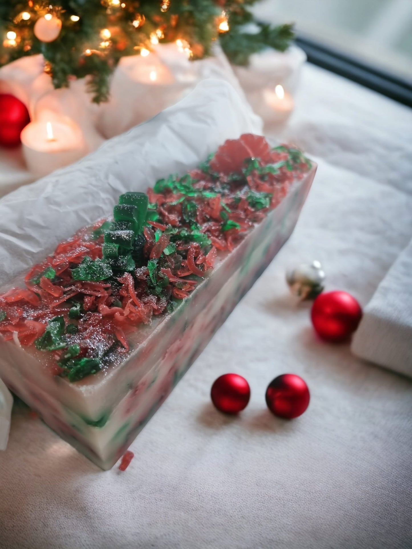 Confetti Soap Bar - Cranberry and Pine Fragrance - Auras Workshop Auras Workshop