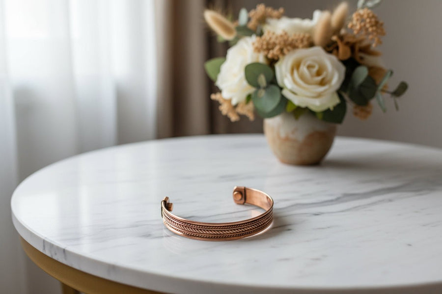 ✨ Copper Magnetic Bracelet with Twisted Design