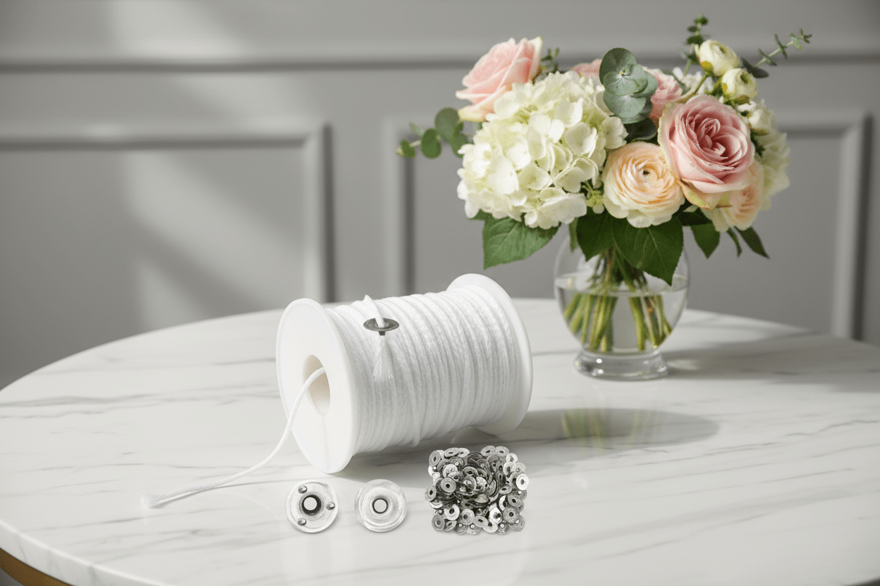 Cotton Candle Wick 200ft with 100 Metal Tabs – Candle Making Supplies - Auras Workshop Auras Workshop