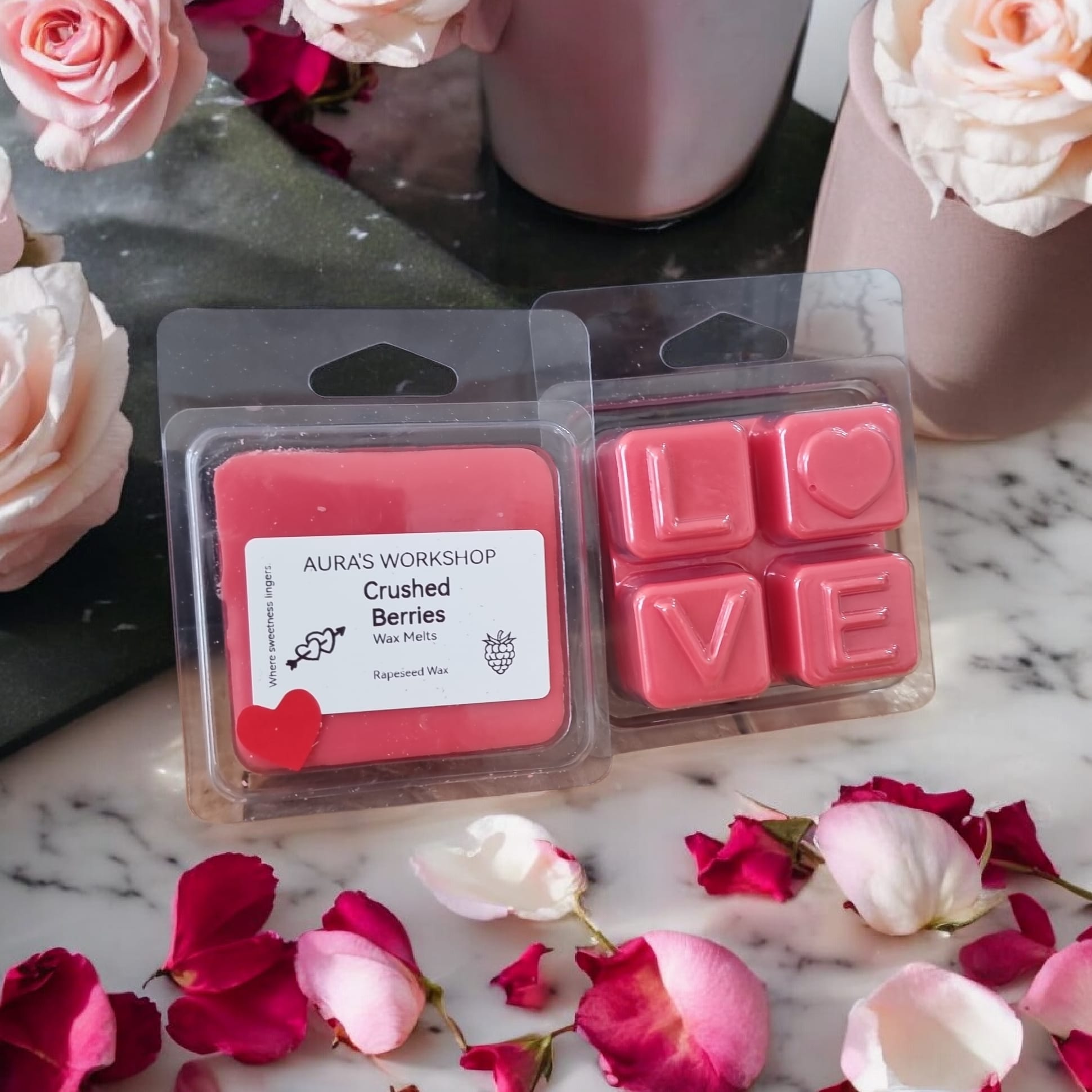 🍓💖 Crushed Berries Wax Melts “Where Sweetness Lingers” | L O V E Cube Design - Auras Workshop Auras Workshop