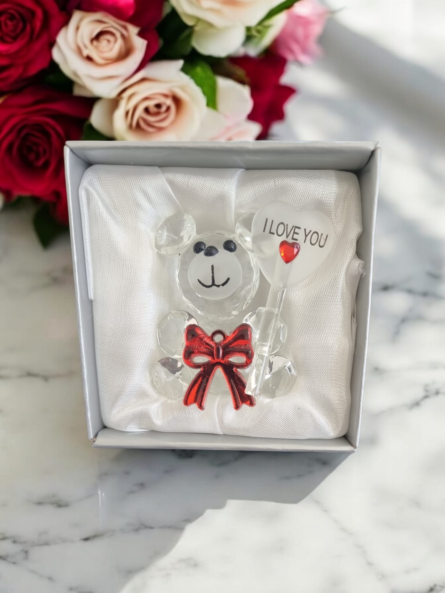 Crystal Bear “I Love You” In Gift Box - Valentine’s Gift - Auras Workshop Auras Workshop