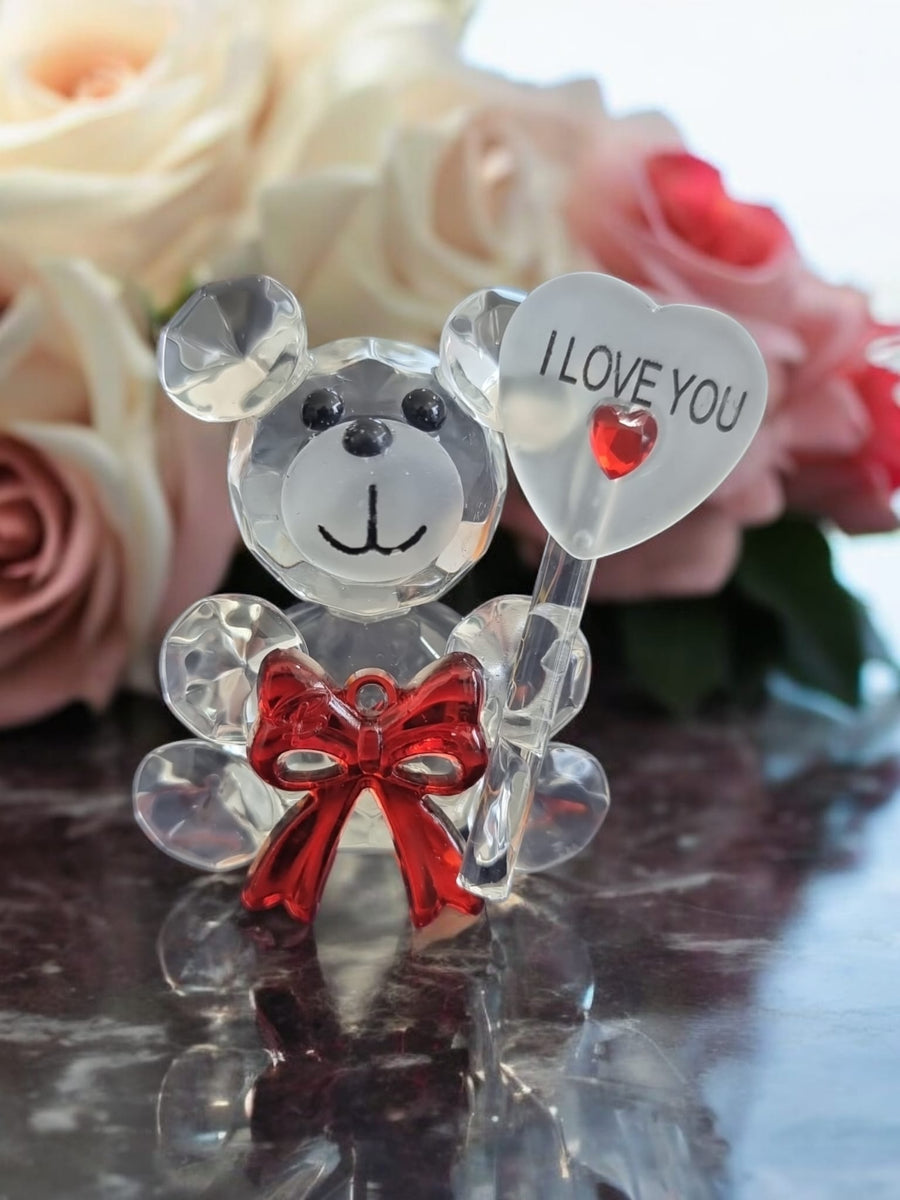 Crystal Bear “I Love You” In Gift Box - Valentine’s Gift