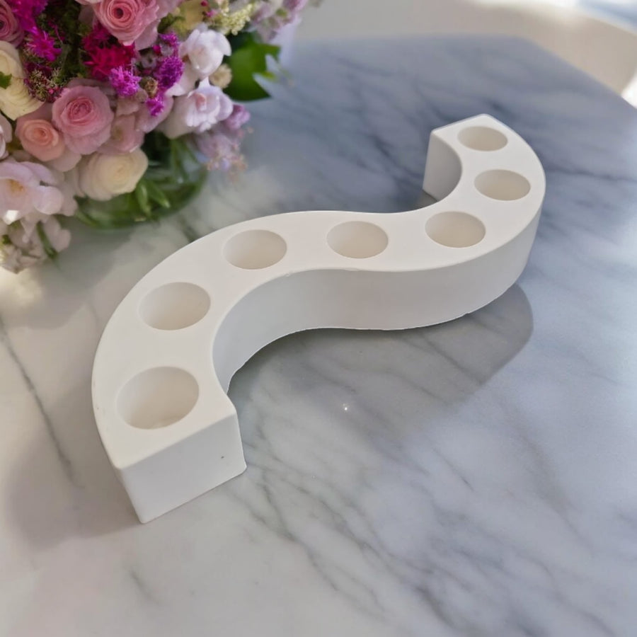 Curved 7 Candle Pillar Home Decor