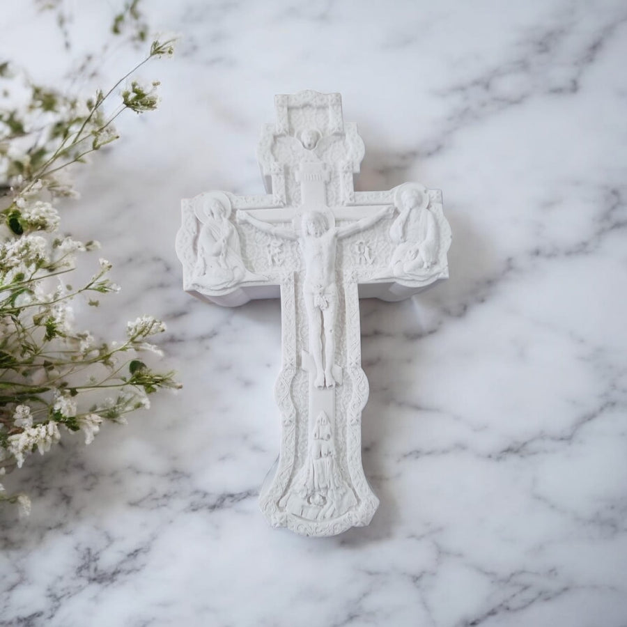 ✝️ Decorative White Crucifix Cross