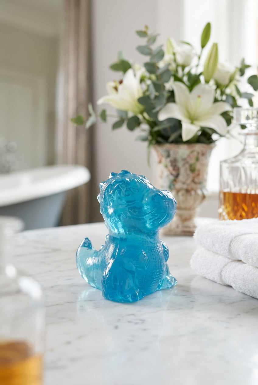 Dino Kids Soap – Coconut Scented Dinosaur Glycerin Soap | Aqua Blue or Blue