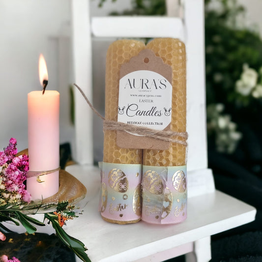 Easter Collection Beeswax x2 Candle Sticks - Auras Workshop Auras Workshop