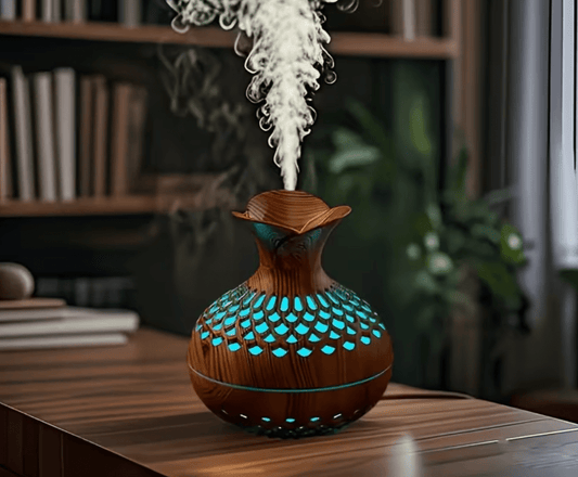 🌿✨ Elegant Wood Grain Aromatherapy Diffuser – Dark Wood or Pine Wood - Auras Workshop Auras Workshop