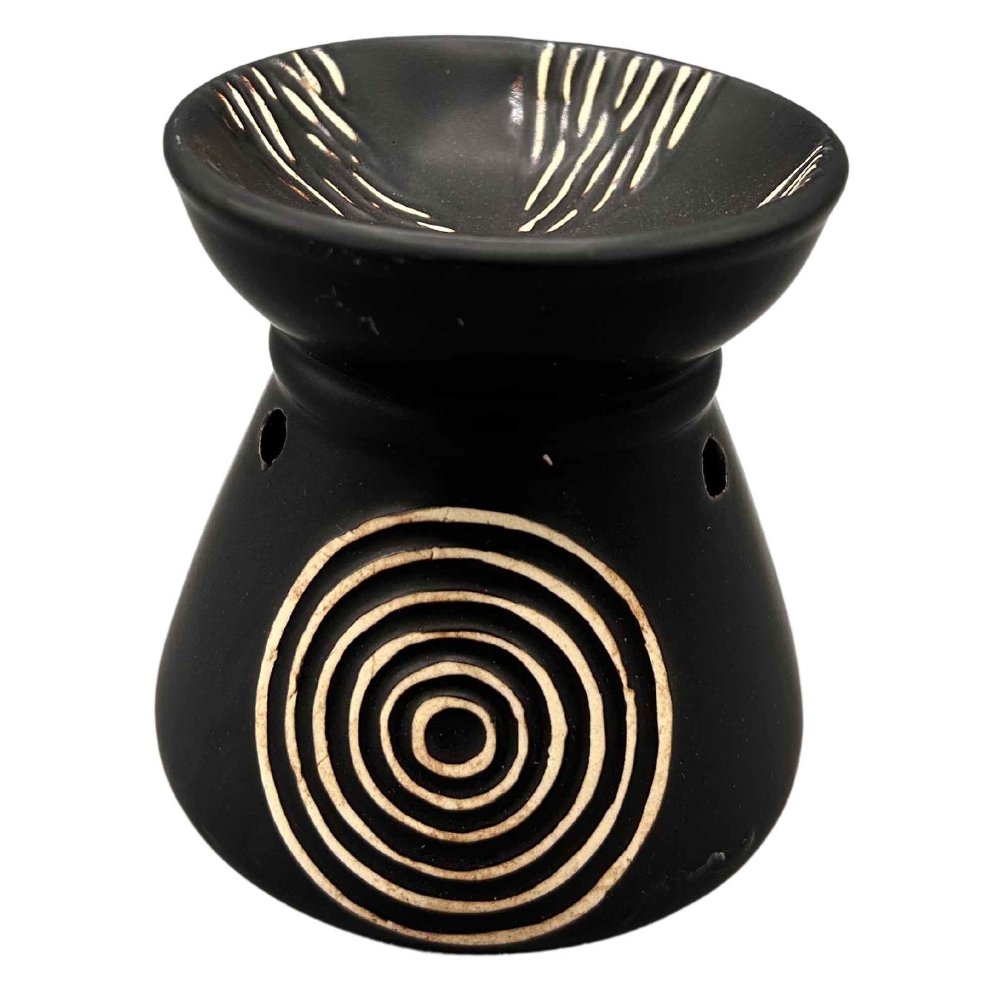 Elemental Natural Large Oil & Wax Burner – Black - Auras Workshop Auras Workshop