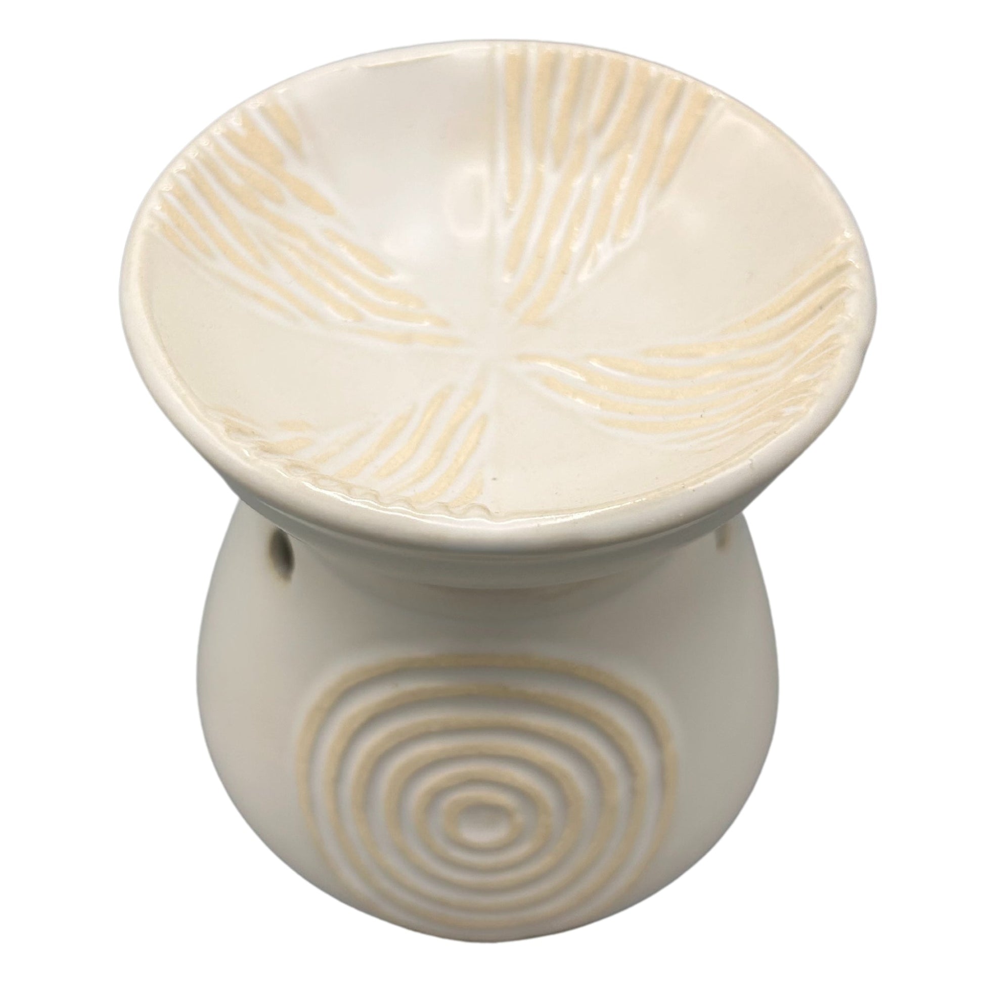 Elemental Natural Large Oil & Wax Burner – Ivory - Auras Workshop Auras Workshop