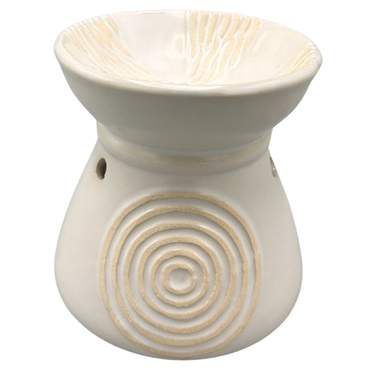 Elemental Natural Large Oil & Wax Burner – Ivory - Auras Workshop Auras Workshop
