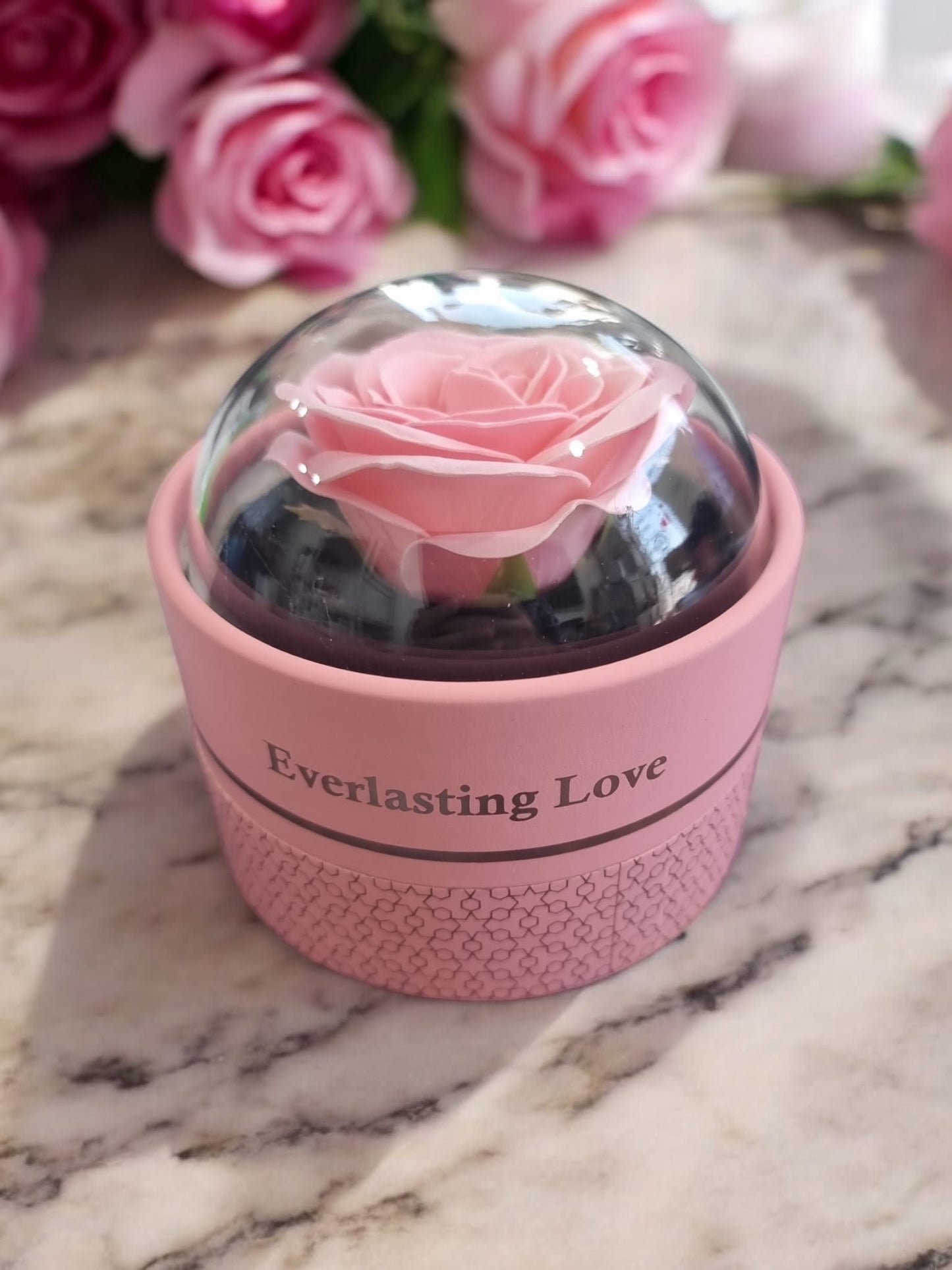 Eternal Love Pink Rose Dome Jewerelly Box with Gift Bag – Romantic Valentine’s Day Gift - Auras Workshop Auras Workshop