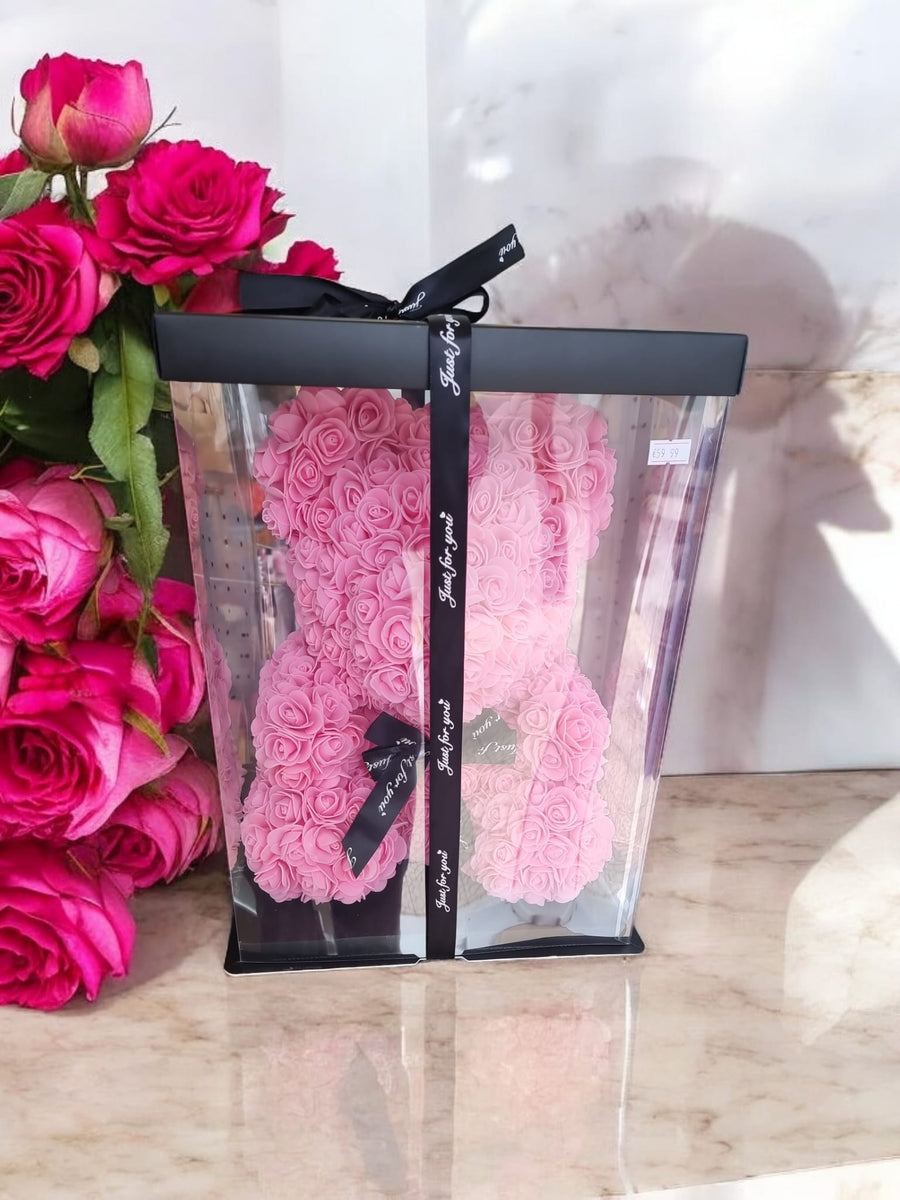 Eternal Love Pink Rose Large Bear in Box – 40cm Romantic Valentine’s Gift