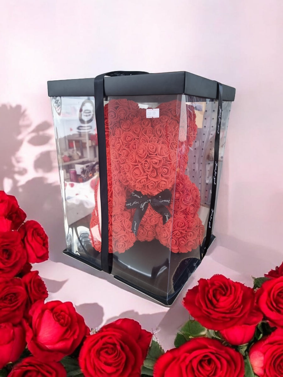 Eternal Love Red Rose Large Bear in Box – 40cm Romantic Valentine’s Gift