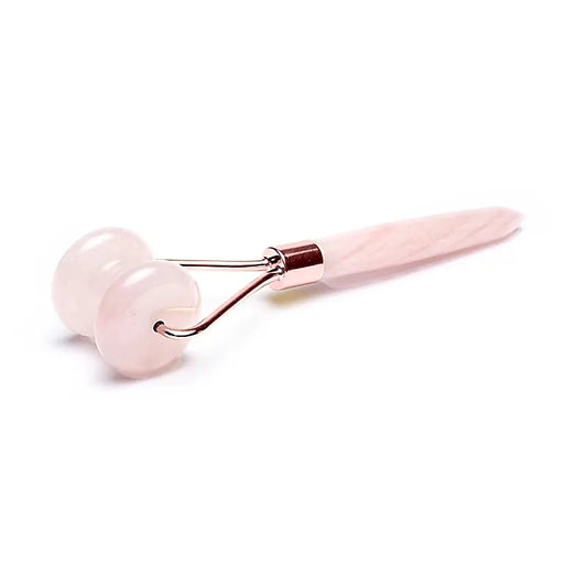 Face Massage Roller - Rose Quartz & Rose Gold - Auras Workshop Auras Workshop