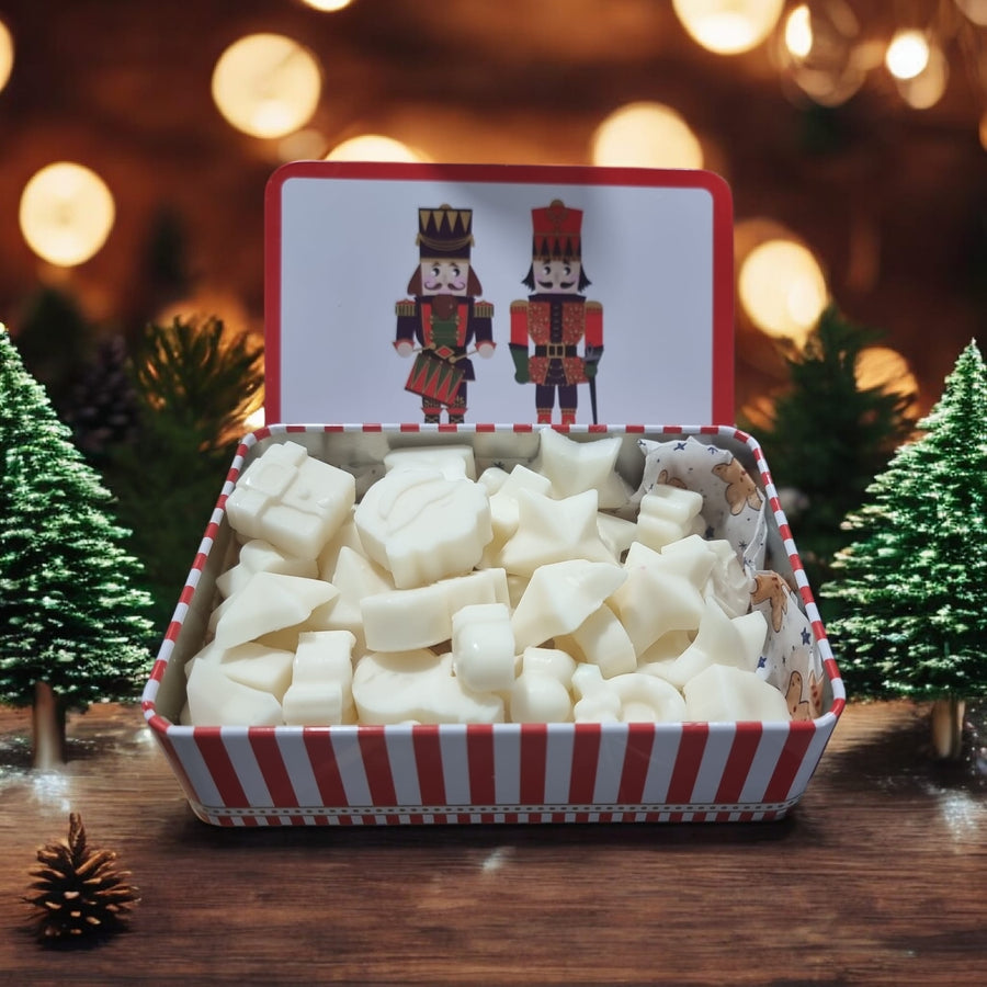 🥧🎄 Festive Pudding Wax Melts in Nutcracker Tin – Christmas Edition