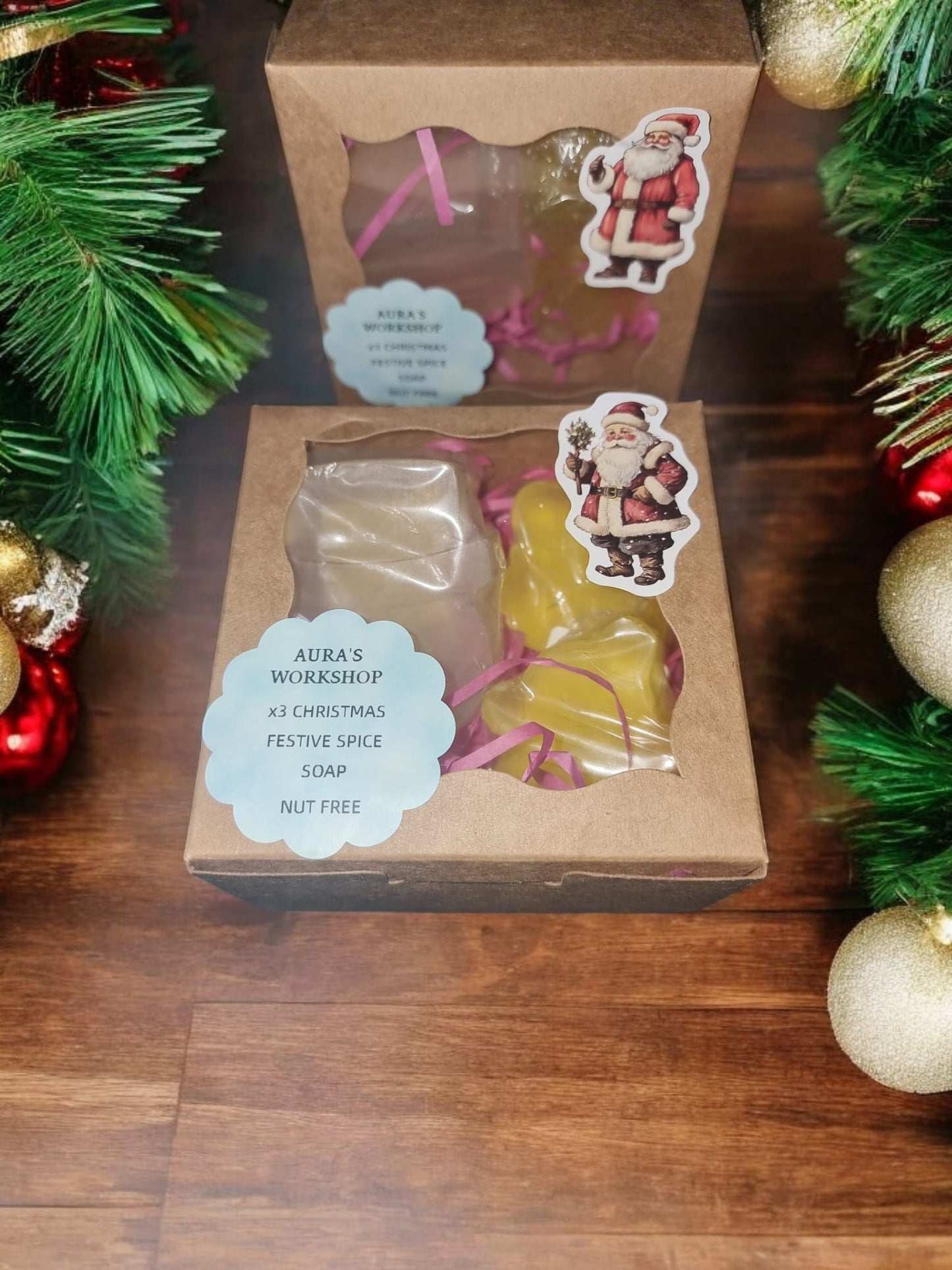 Festive Spice Scented Soap in Christmas Edition Gift Box - Auras Workshop Auras Workshop