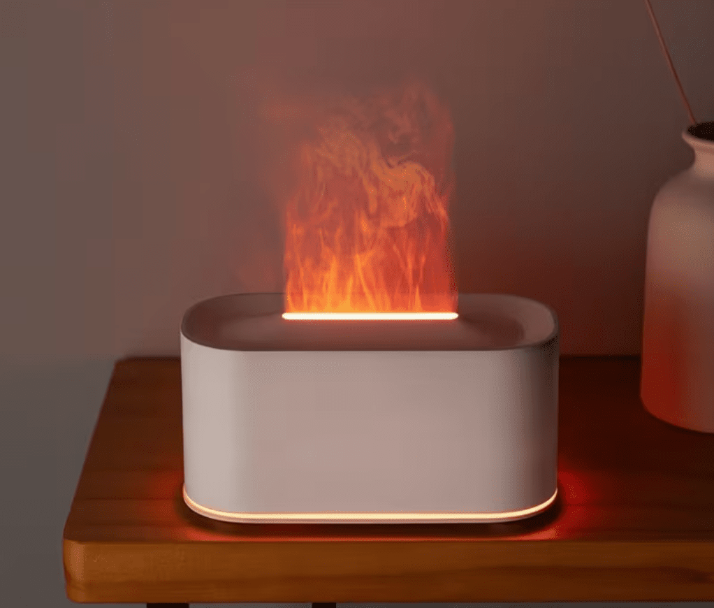 🔥✨ Flame Effect Aroma Diffuser Small – Black or White | LED Flame Mist Diffuser - Auras Workshop Auras Workshop