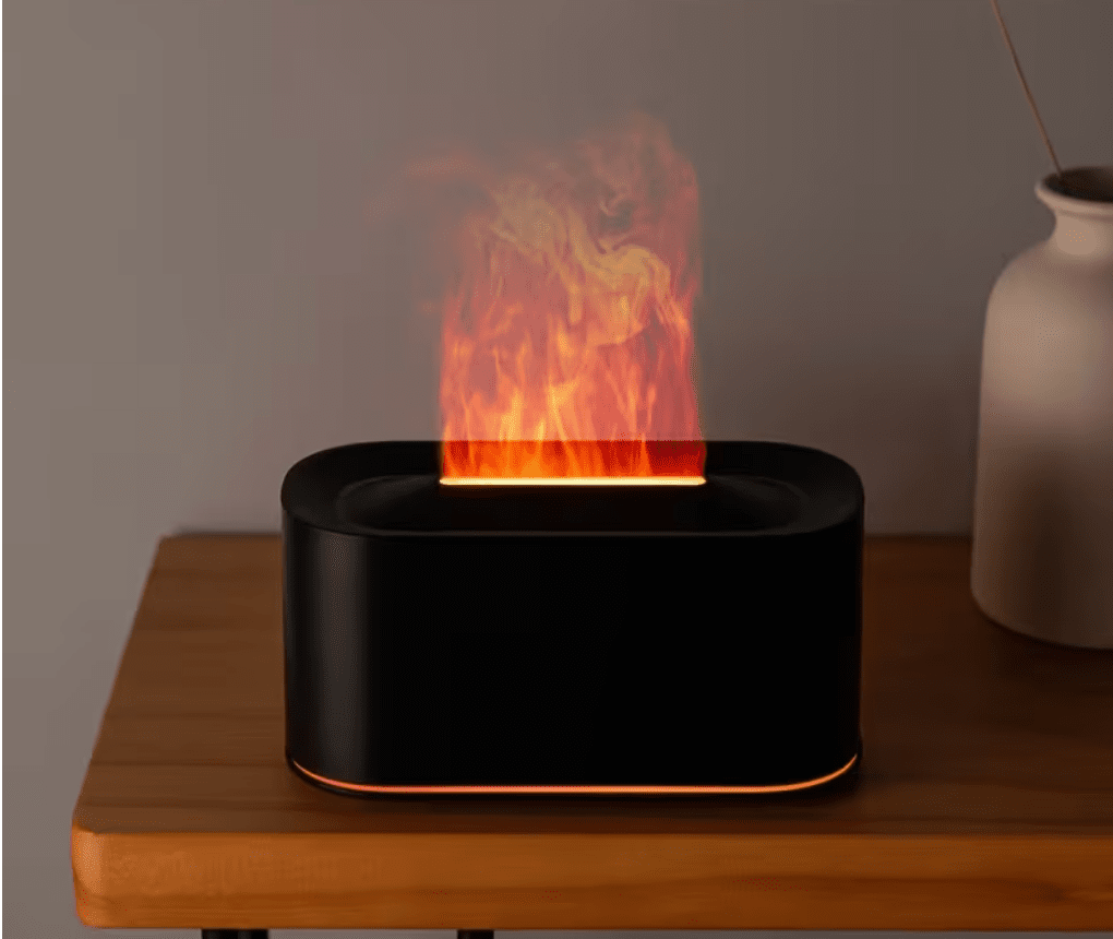 🔥✨ Flame Effect Aroma Diffuser Small – Black or White | LED Flame Mist Diffuser - Auras Workshop Auras Workshop