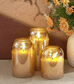🕯️✨ Flameless Glass Pillar Candle Lights – Set of 3 (No Box) | Remote Control & Timer | Warm Flickering Flame - Auras Workshop Auras Workshop
