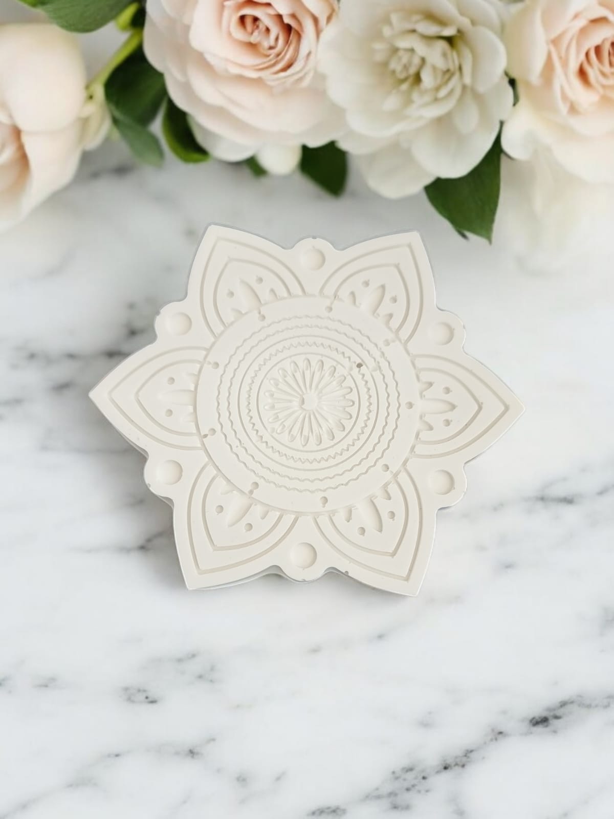 Flower Spiral Home Decor - White Porcelain - Auras Workshop Auras Workshop