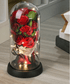 Forever Rose Bouquet in Glass Acrylic Cylinder with Lights - A Perfect Gift - Auras Workshop Auras Workshop