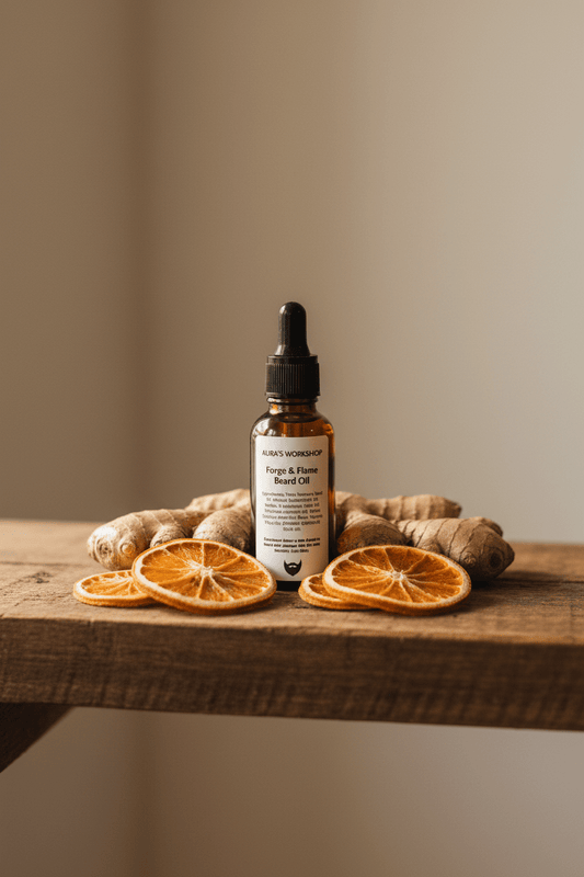 Forge & Flame Beard Oil – Conditioning Beard Oil with Citrus & Ginger - Auras Workshop Auras Workshop