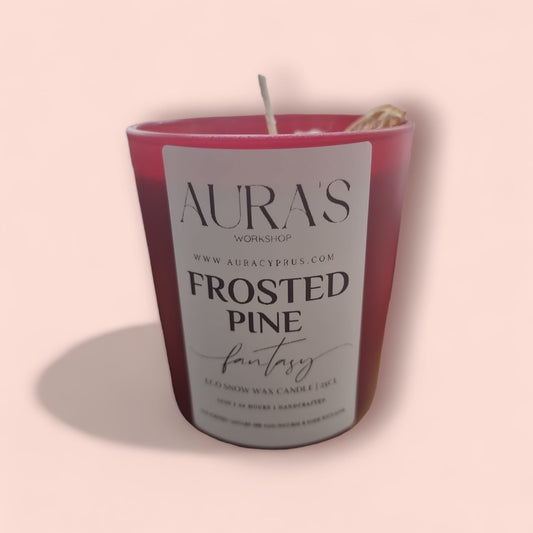 Frosted Pine Fantasy Scent - Eco Snow Candle - Auras Workshop Auras Workshop