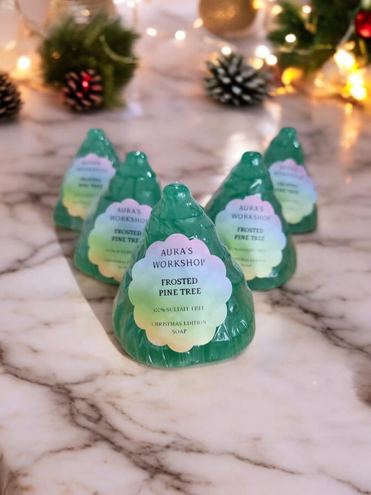 Frosted Pine Tree Christmas Soap - Auras Workshop Auras Workshop