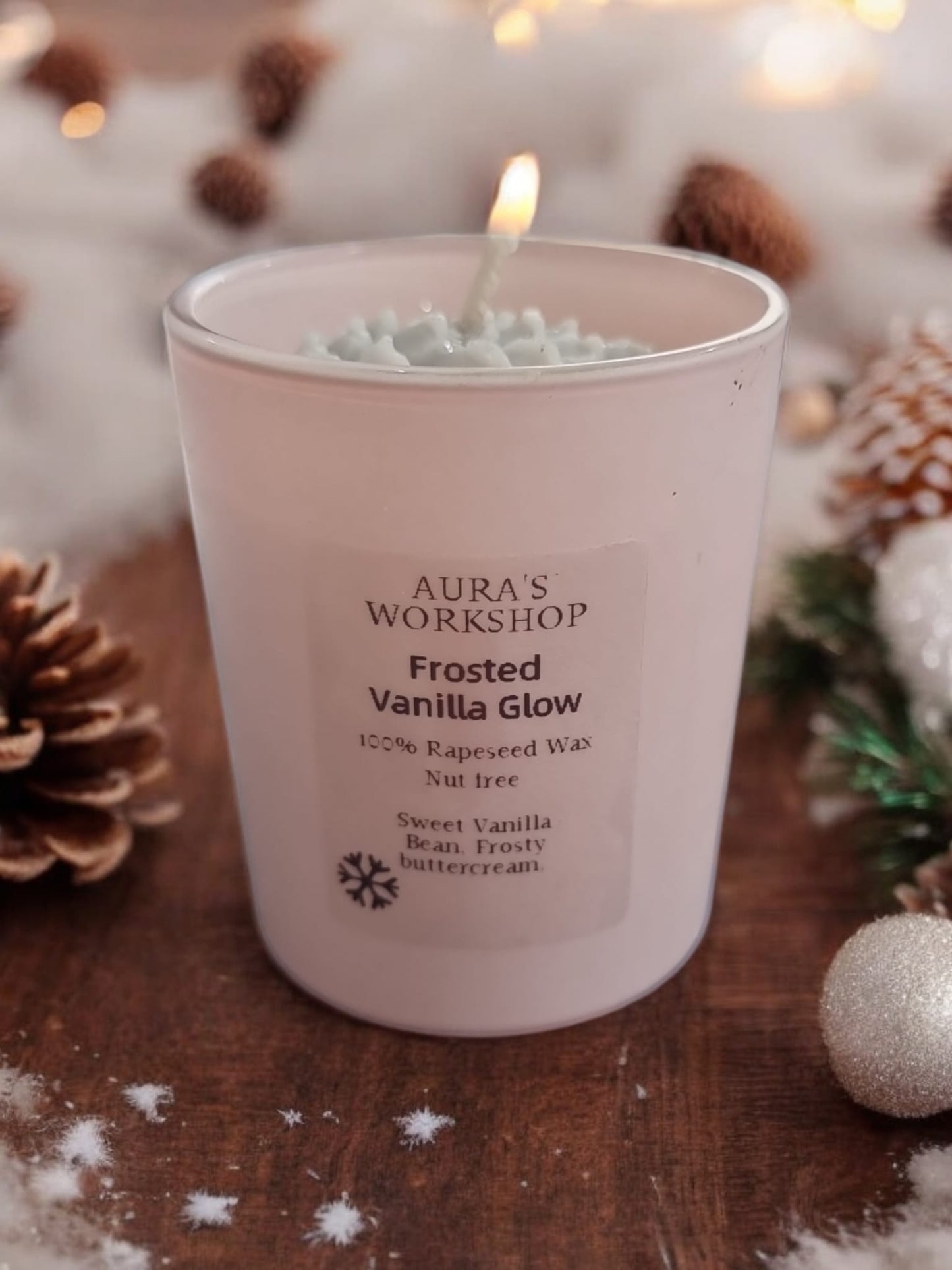 Frosted Vanilla Glow Candle - Auras Workshop Auras Workshop