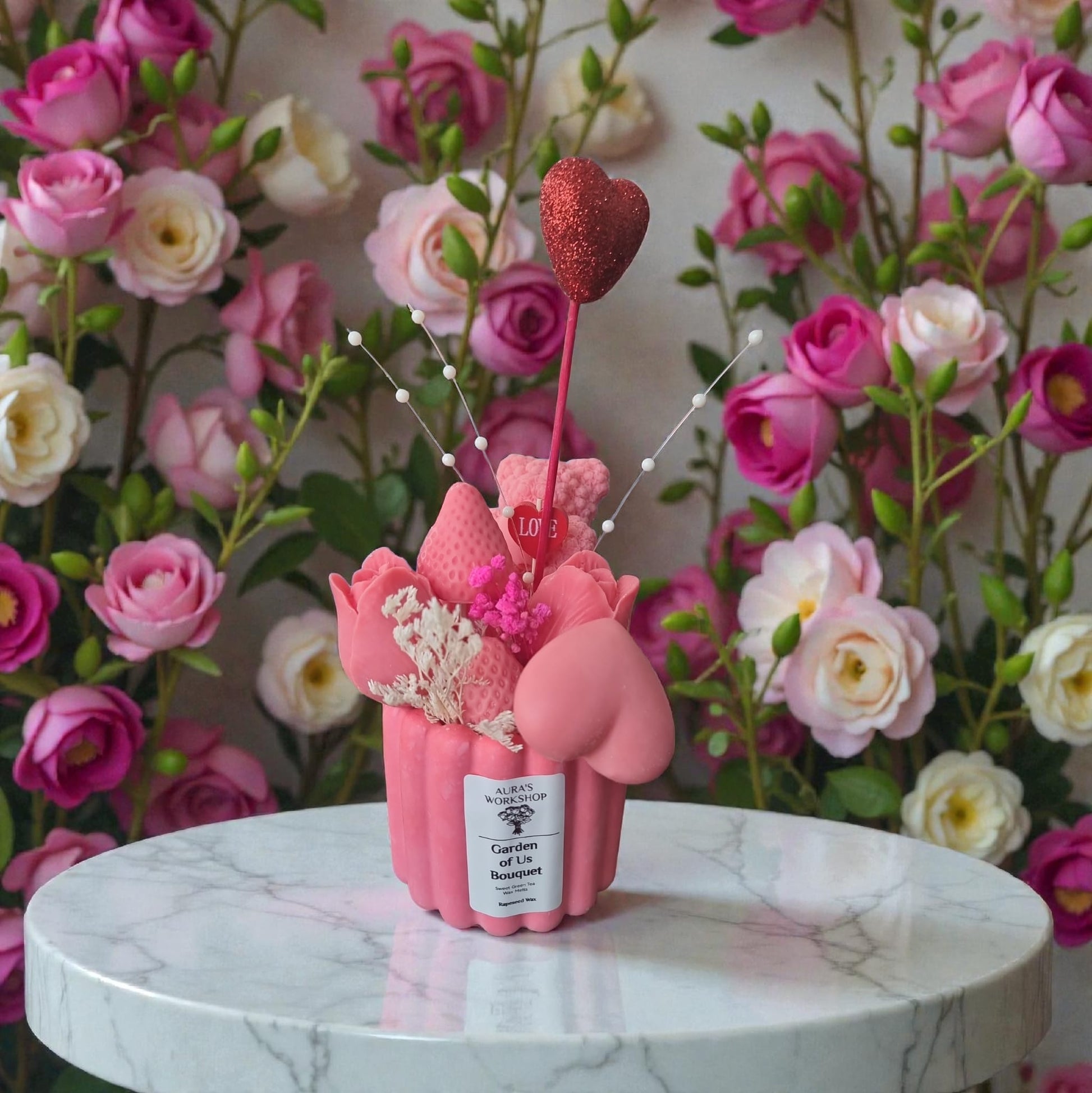 🌿💐 Garden of Us Bouquet Candle | Aura’s Workshop | Sweet Green Tea Wax Melts - Auras Workshop Auras Workshop