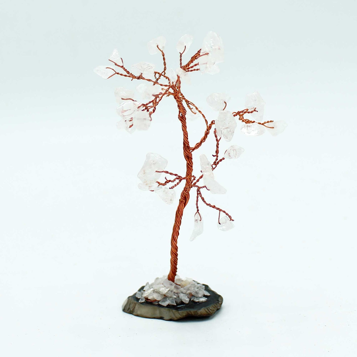 Gemstone Tree - Rock Quartz on Black Agate Base (35 stones) - Auras Workshop Auras Workshop