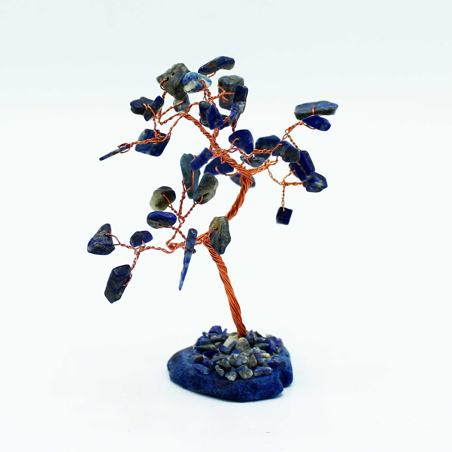 Gemstone Tree - Sodalite on Blue Agate Base (35 stones) - Auras Workshop Auras Workshop