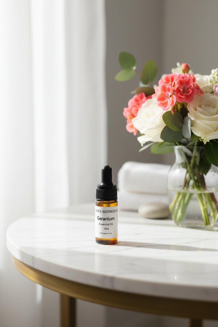 Geranium Essential Oil 10ml – Pure Aromatherapy Oil - Auras Workshop Auras Workshop